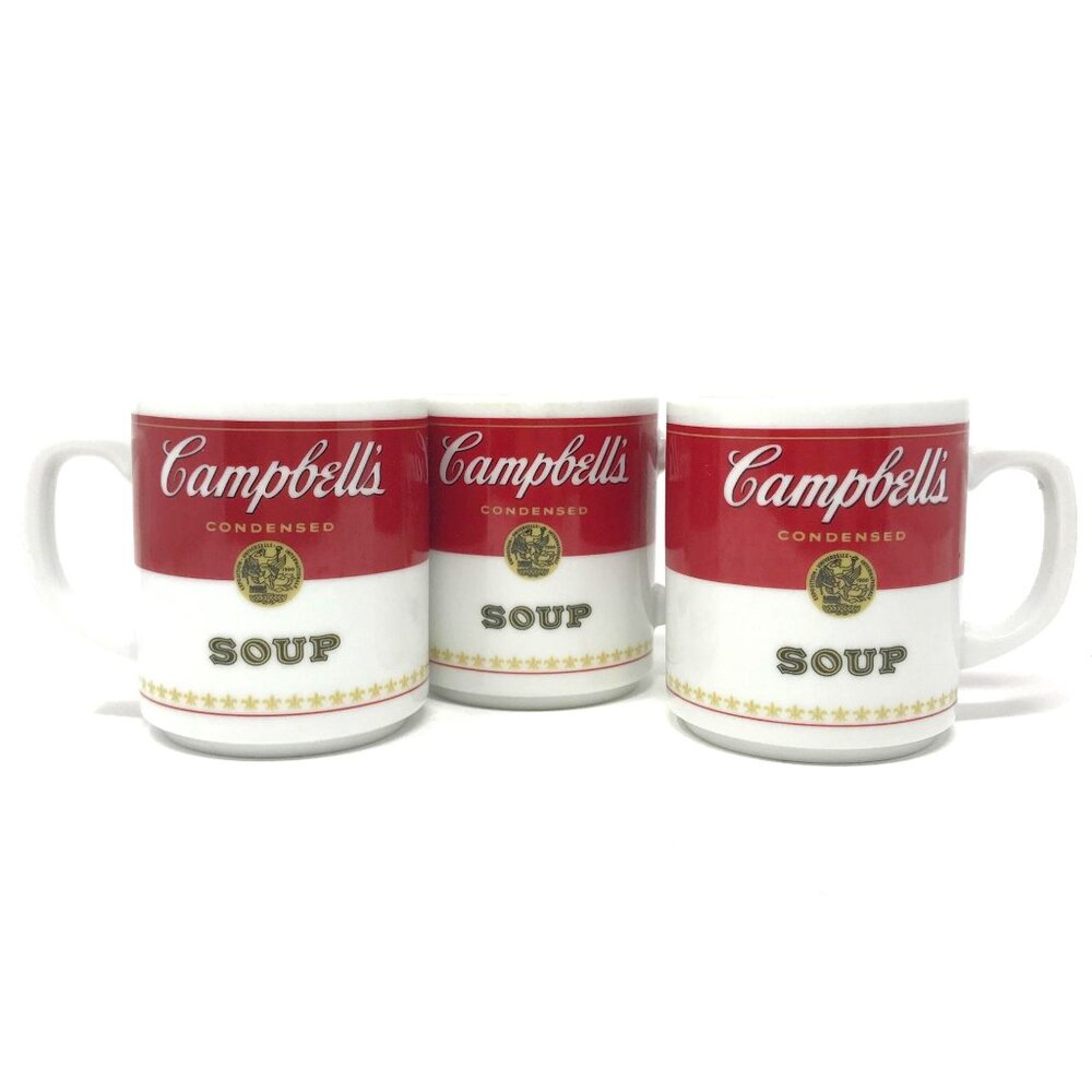 Vtg 1980's Campbells Porcelain Soup Coffee Mugs Corning Glass Works